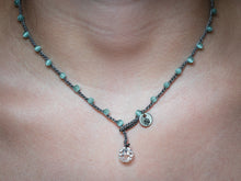 Load image into Gallery viewer, Aqua Cat&#39;s Eye Glass Beaded Necklace
