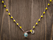 Load image into Gallery viewer, Yellow Chartreuse Faceted Glass Beaded Necklace
