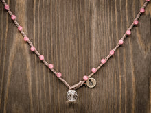 Load image into Gallery viewer, Pink Cat&#39;s Eye Beaded Necklace
