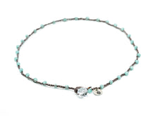 Load image into Gallery viewer, Aqua Cat&#39;s Eye Glass Beaded Necklace
