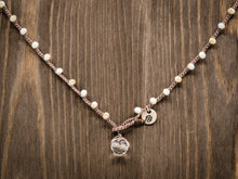 Load image into Gallery viewer, Sea Foam White and Tan Beaded Necklace
