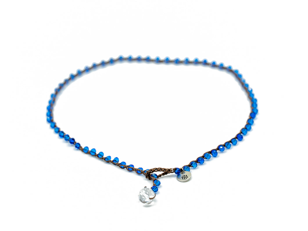 Blue Faceted Beaded Necklace