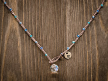 Load image into Gallery viewer, Blue Mixed Rondelle Beaded Necklace
