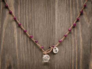 Plum Purple Seed Beads Beaded Necklace