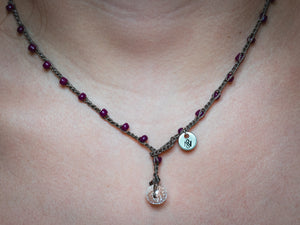 Plum Purple Seed Beads Beaded Necklace