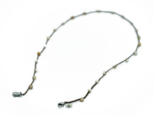 White and Brown Shell Beads - Face Mask Lanyard