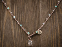 Load image into Gallery viewer, Aqua and Silver Mixed Beaded Necklace
