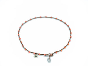 Petite Coral Faceted Glass Beaded Necklace