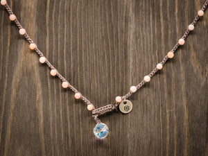 Pink Bamboo Beaded Necklace