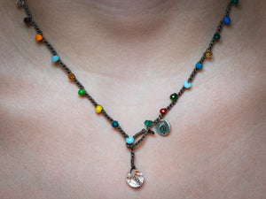 Rainbow of Colors Necklace - Glass Bead