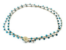 Load image into Gallery viewer, Double Wrap Mixed Blue Seed Beads Necklace
