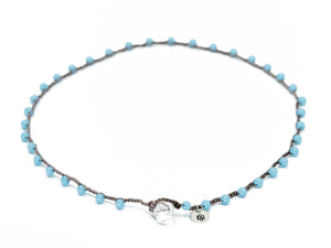 Light Blue Glass Beaded Necklace