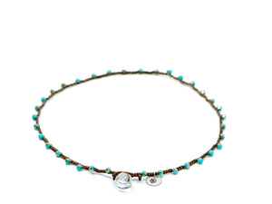 Turquoise Glass Beaded Necklace
