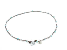 Load image into Gallery viewer, Aqua and Silver Mixed Beaded Necklace
